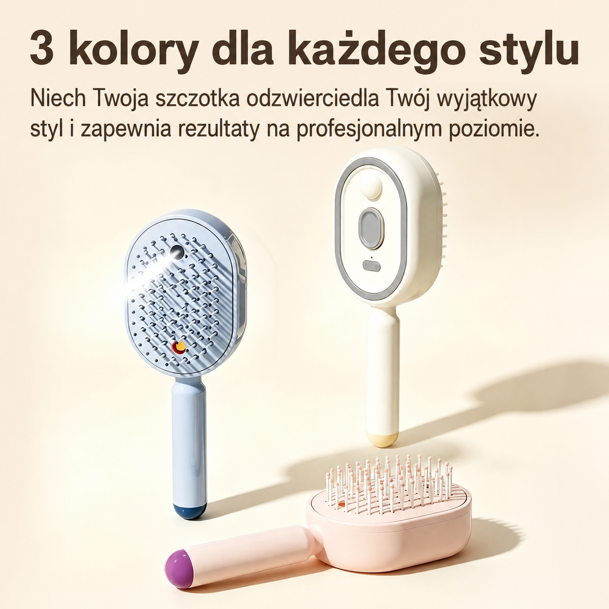 Trzy kolory elektrycznej szczotki