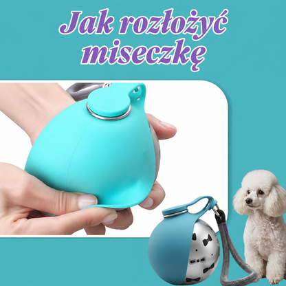 Butelka podróżna dla psa ze składaną miseczką — 3