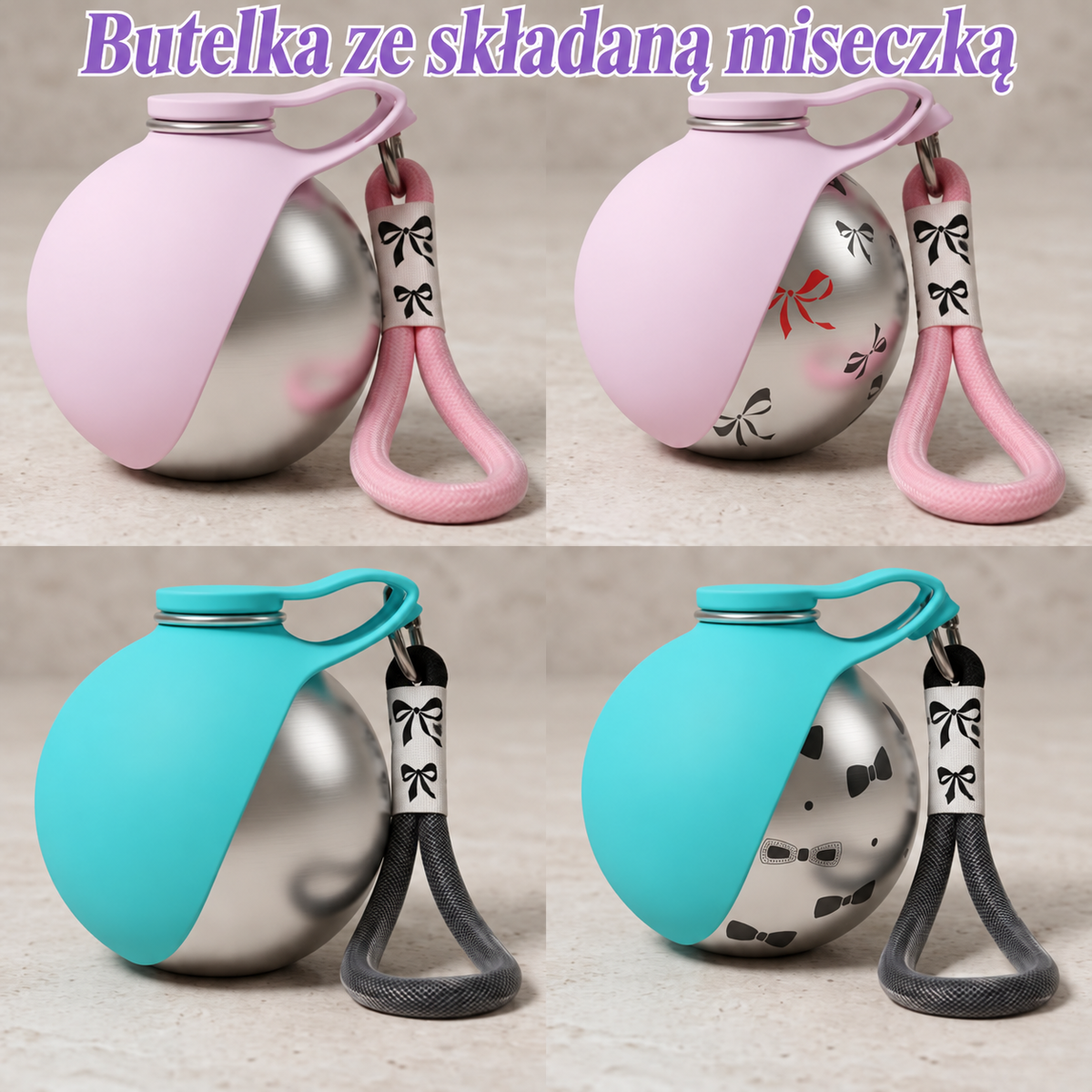 Butelka podróżna dla psa ze składaną miseczką — 6