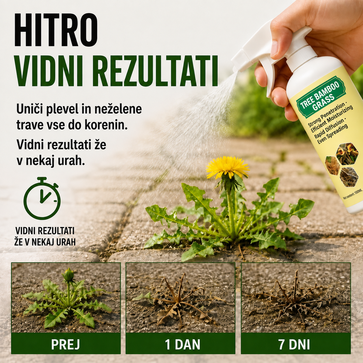 Naturalny spray na chwasty i trawę — 100ML