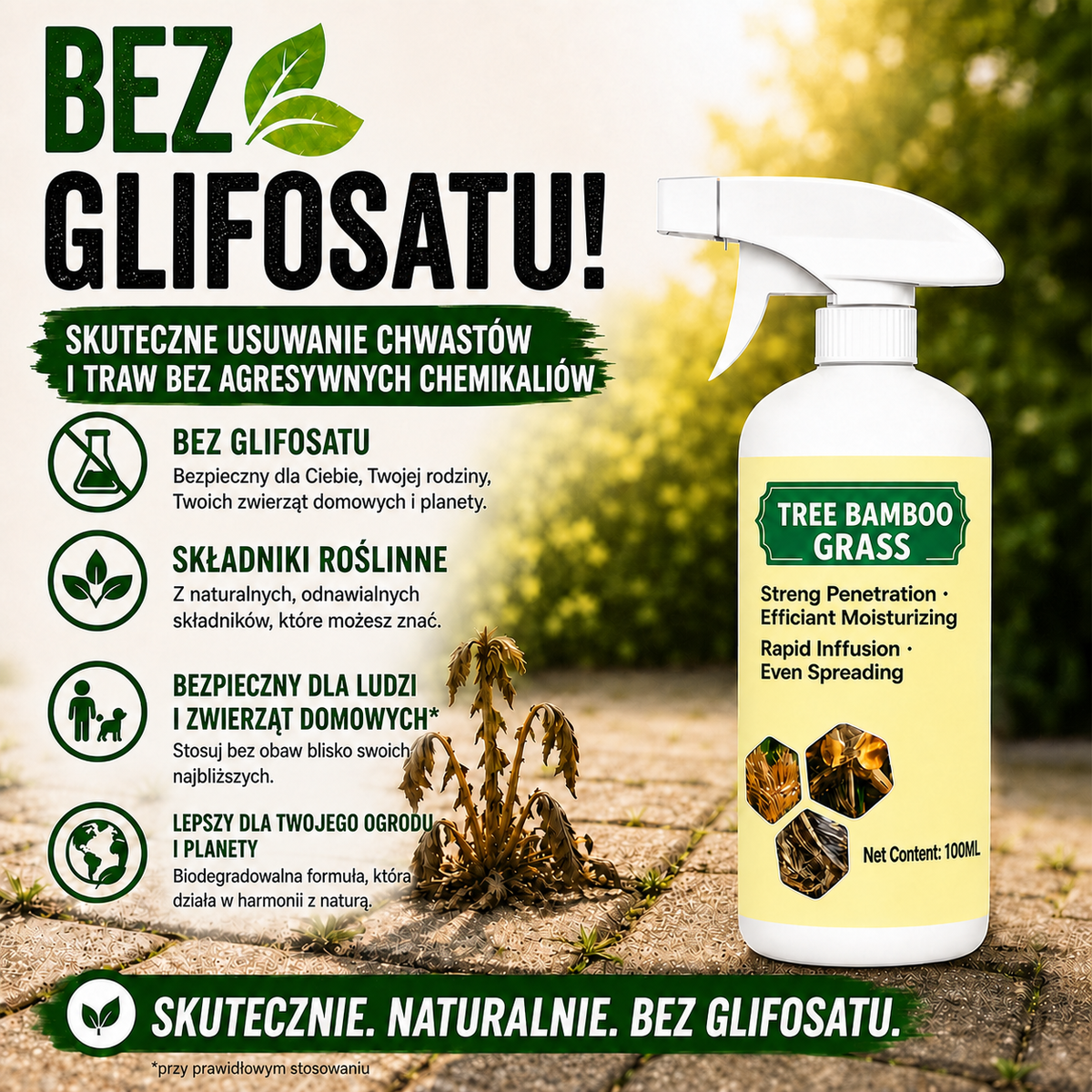 Naturalny spray na chwasty i trawę — 100ML