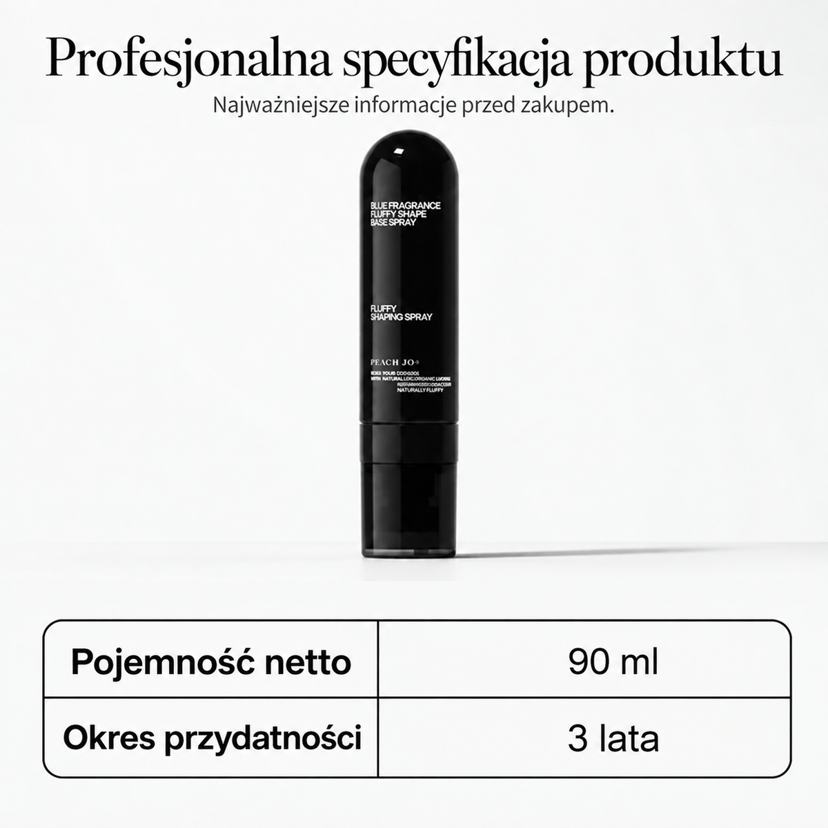 Spray modelujący dodający objętości o zapachu brzoskwini