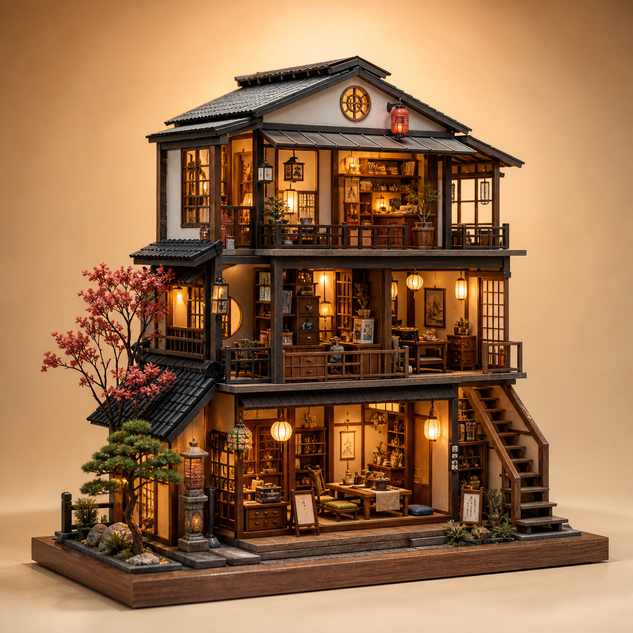 Illuminated miniature house kit